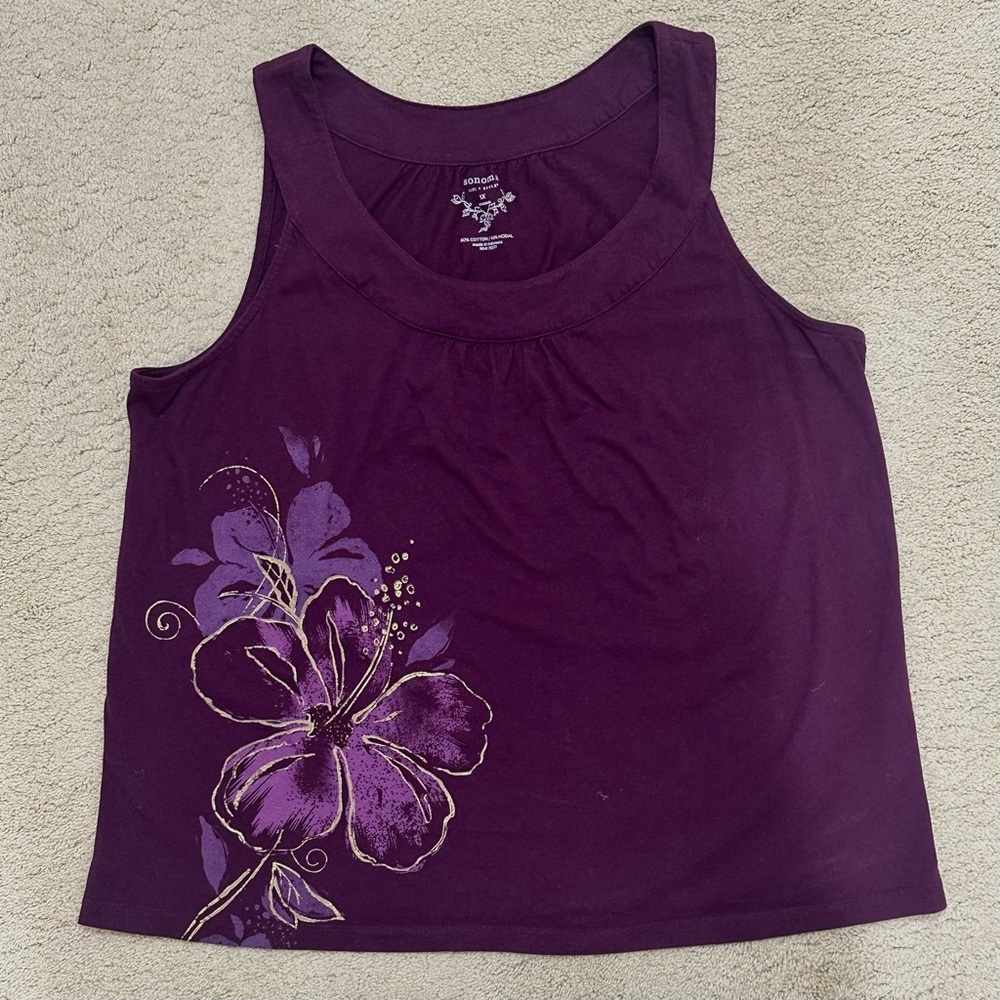 Sonoma Purple Floral Women's Top